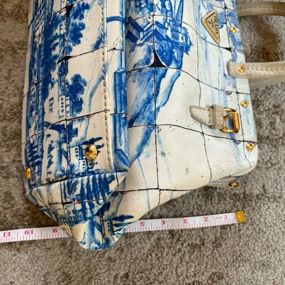 Prada Blue and White Canvas Tote Bag - Picture 10 of 13